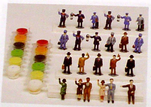 Bachmann 45988 O Railroad People Figures with Paint and Brush (Set of 12)