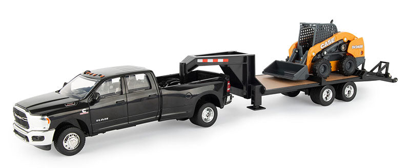 Ertl 47155 1:32 RAM 3500 Pickup w/Case SV340B Skid Steer & Trailer