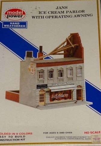 Model Power 475 HO Jans Ice Cream Parlor With Operating Awning Building Kit
