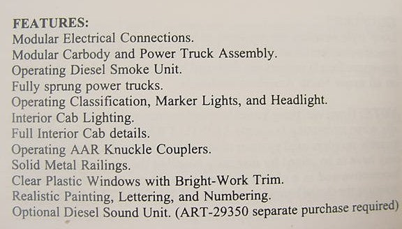 Aristo-Craft 22005 G Union Pacific Alco FA-1 Powered Diesel Locomotive
