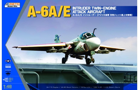 Kinetic 48034 1:48 A-6A/E Intruder Twin-Engine Attack Military Plane Kit