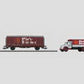 Marklin 48112 HO Mink-Bursten Flatcar with Container and Delivery Truck