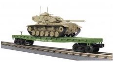 MTH 30-76846 O U.S. Army Flat Car with M60 Desert Scheme Tank