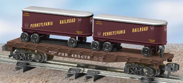 American Flyer 6-48548 S Scale Pennsylvania Flatcar w/ Trailers #480078