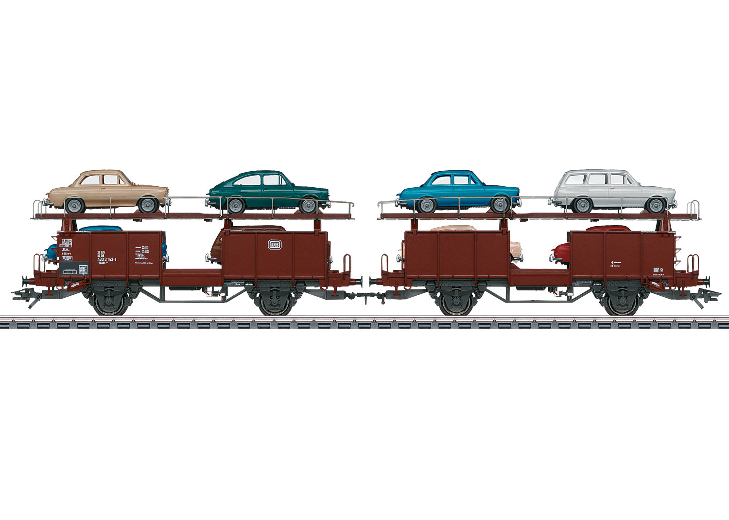 Marklin 46129 HO German Federal Railroad Type Laaes Auto Transport Car