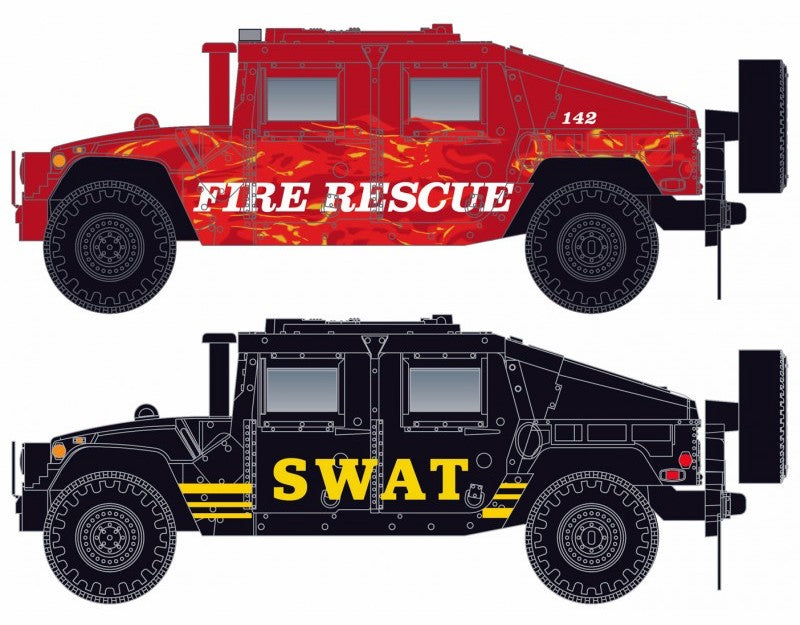 Micro-Trains 49945957 N Fire Rescue/SWAT Humvee Kit (Pack of 2)