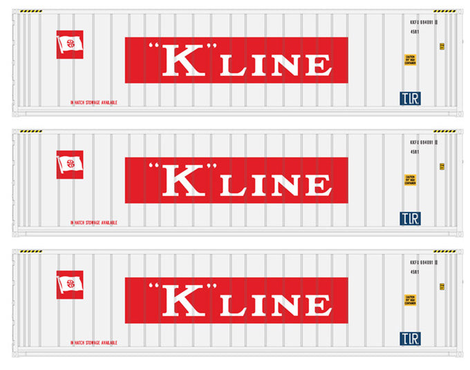 Atlas 50005353 N K-Line 40' Refrigerated Container Set #1 (Set of 3)