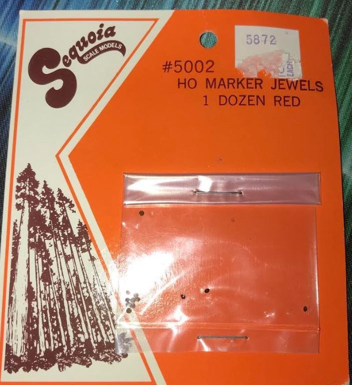Sequoia Scale Models 5002 HO Red Marker Jewels (Pack of 12)