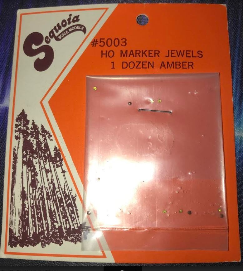 Sequoia Scale Models 5003 HO Marker Jewels 1 Dozen Amber