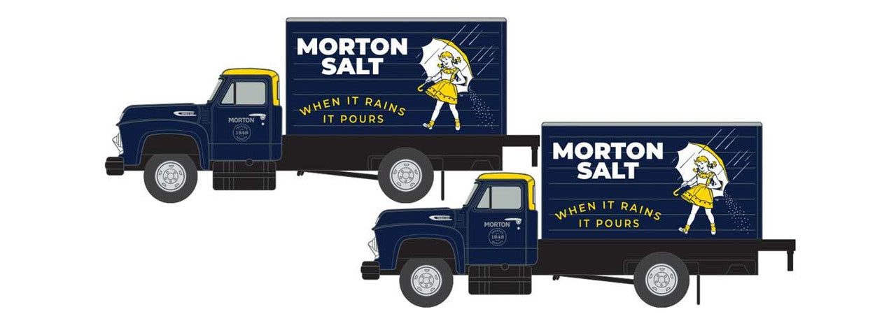 Classic Metal Works 50449 N Morton Salt 1954 Ford Box-Body Truck (Pack of 2)
