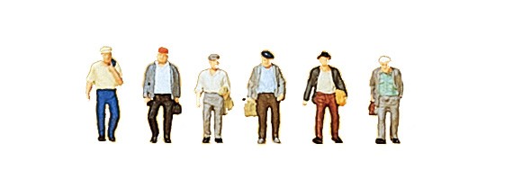 Preiser 88532 Z Walking Male Pedestrian Figures (Set of 6)