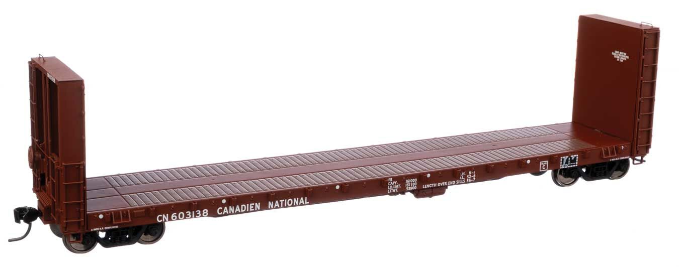 Walthers 920-104349 HO Canadian National 50' CC&F Bulkhead Flatcar RTR #603138