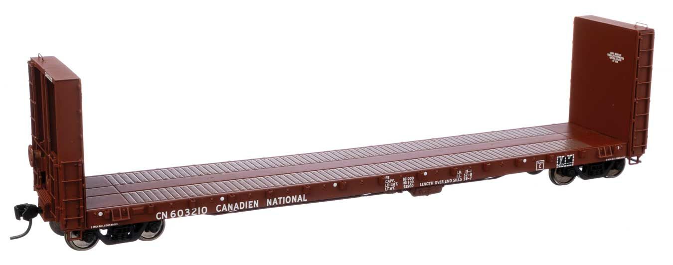 Walthers 920-104350 HO Canadian National 50' CC&F Bulkhead Flatcar RTR #603210