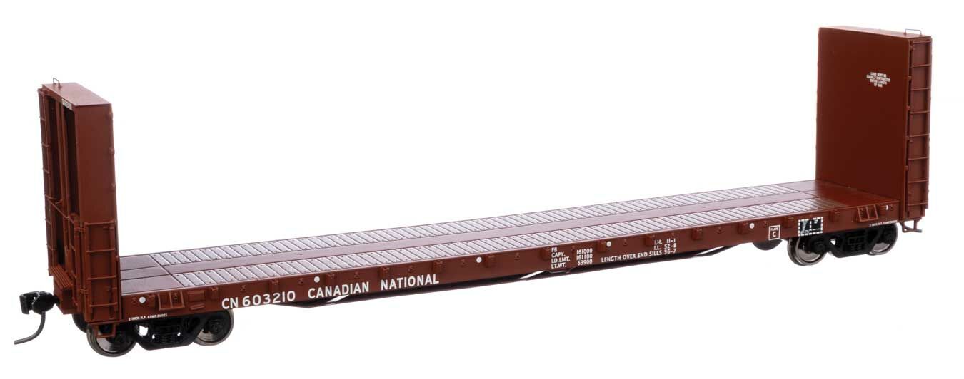 Walthers 920-104350 HO Canadian National 50' CC&F Bulkhead Flatcar RTR #603210