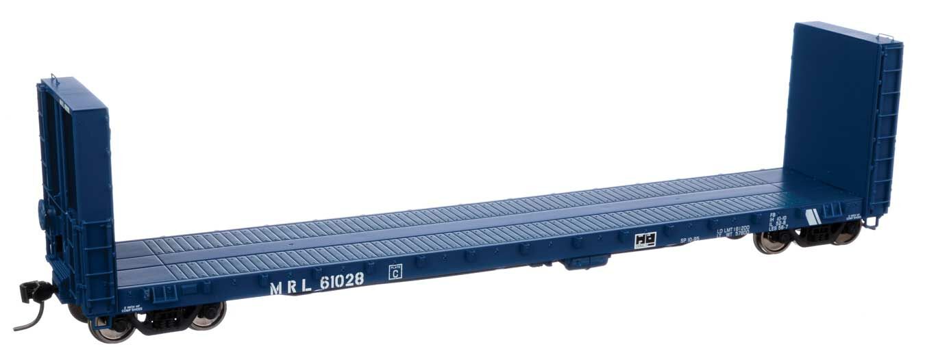 Walthers 920-104361 HO Montana Rail Link 50' CC&F Bulkhead Flatcar RTR #61028
