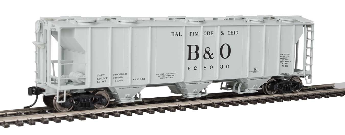 Walthers 910-7012 HO Baltimore & Ohio 50' PS-2 2893 3-Bay Covered Hopper #628036