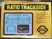 Plastic Ratio Models 527 HO Carriage Shed Building Kit