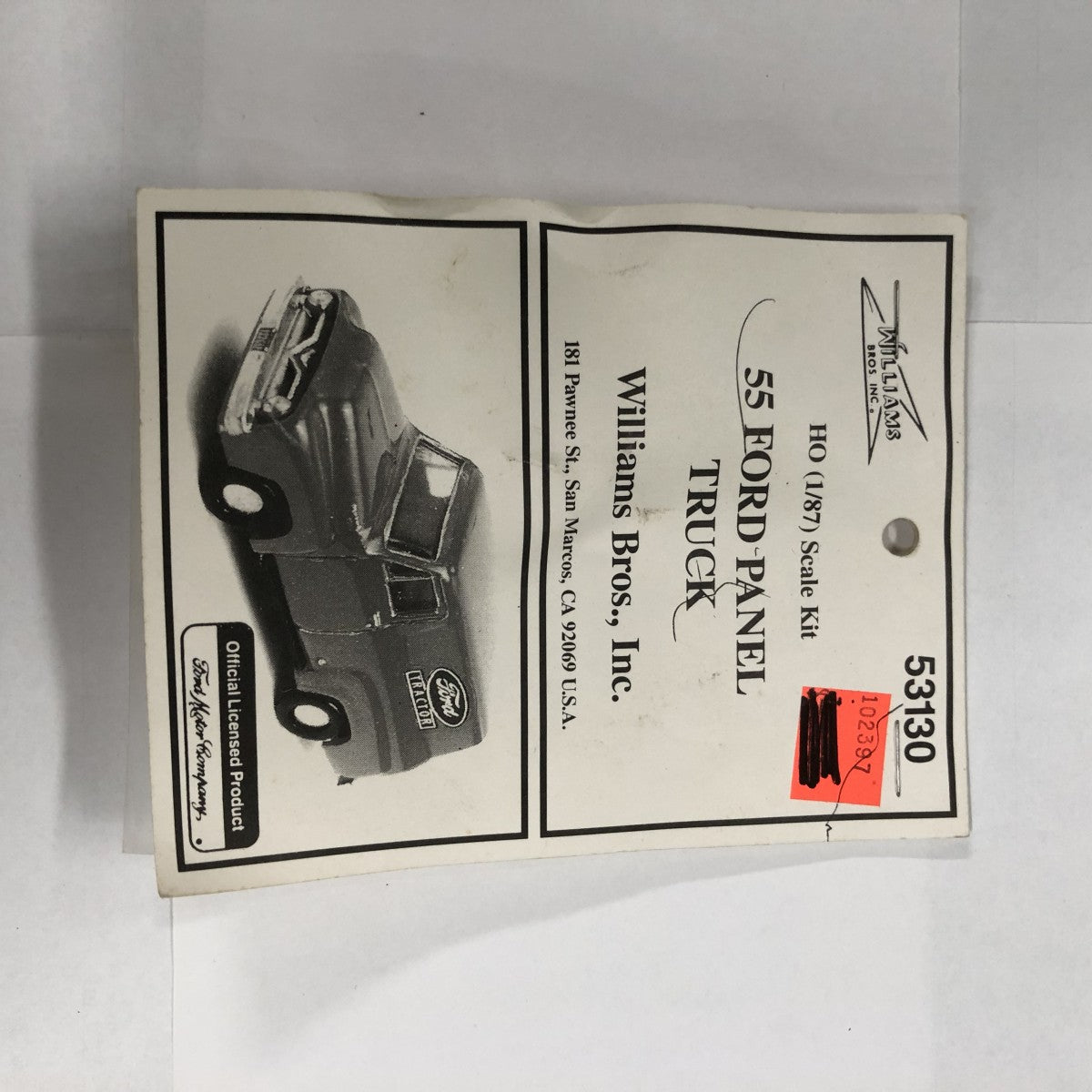 Williams Brothers 53130 1:87 HO 55 Ford Panel Truck Plastic Kit