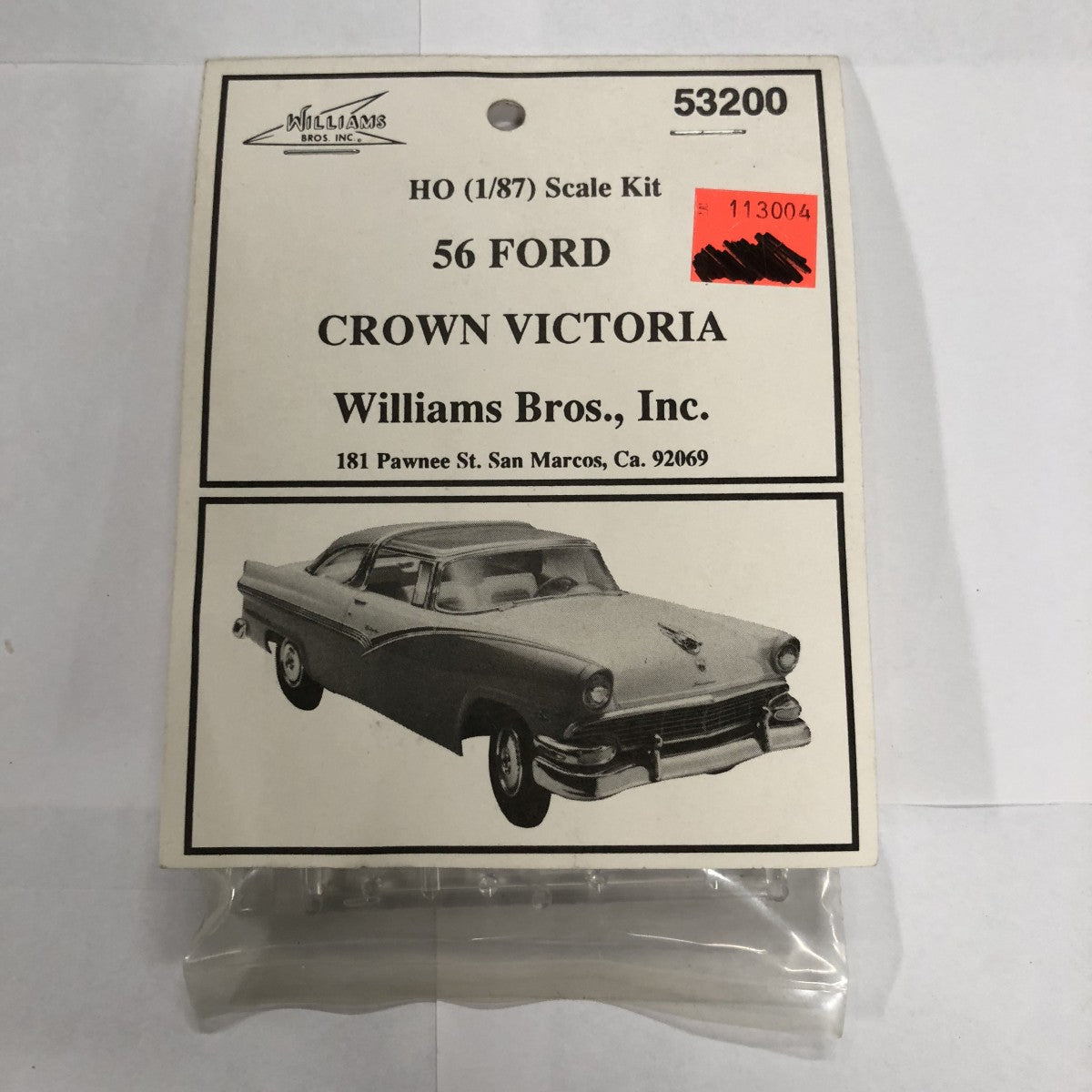 Williams Brothers 53200 HO 56 Ford Crown Victoria Plastic Kit