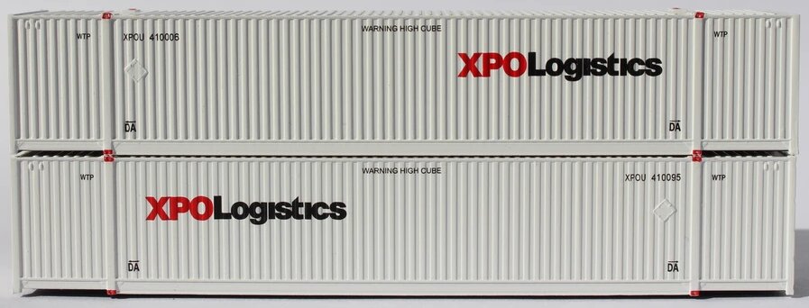 JTC Model Trains 537015 N XPO Logistics 53' HC 8-55-8 Container (Set of 2)