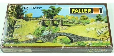 Faller B-537 HO Scale 2 Small Bridges Plastic Model Building Kit