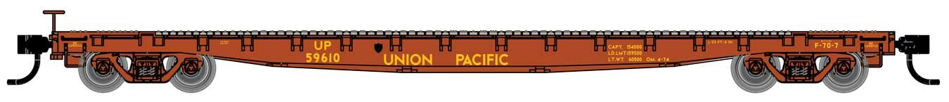 Walthers 910-6625 HO Union Pacific 53' GSC Flatcar Ready to Run #59610