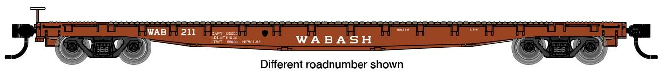 Walthers 910-6632 HO Wabash 53' GSC Flatcar Ready to Run #219