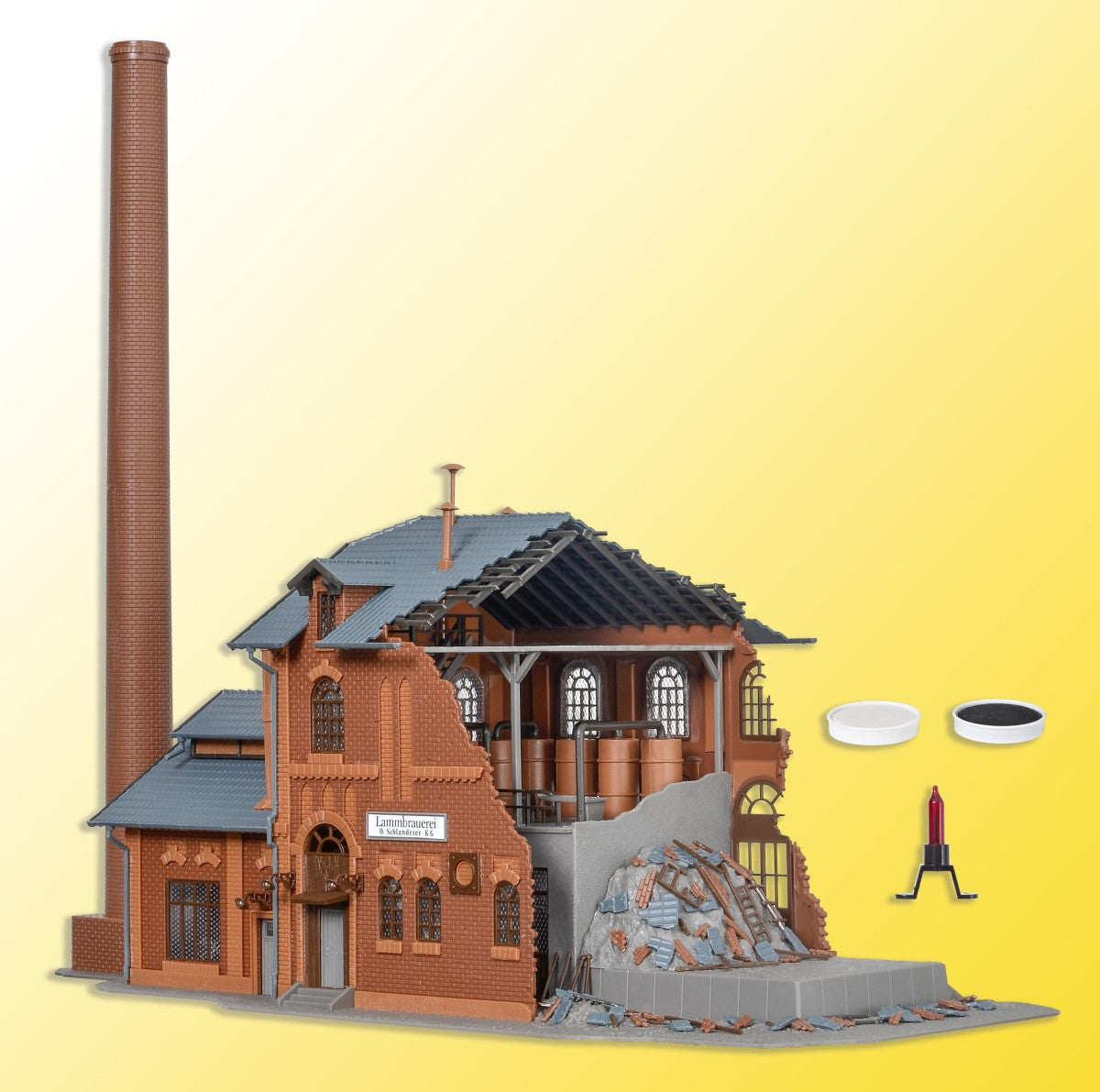 Vollmer 5601 HO Scale Factory on Fire Plastic Building Kit