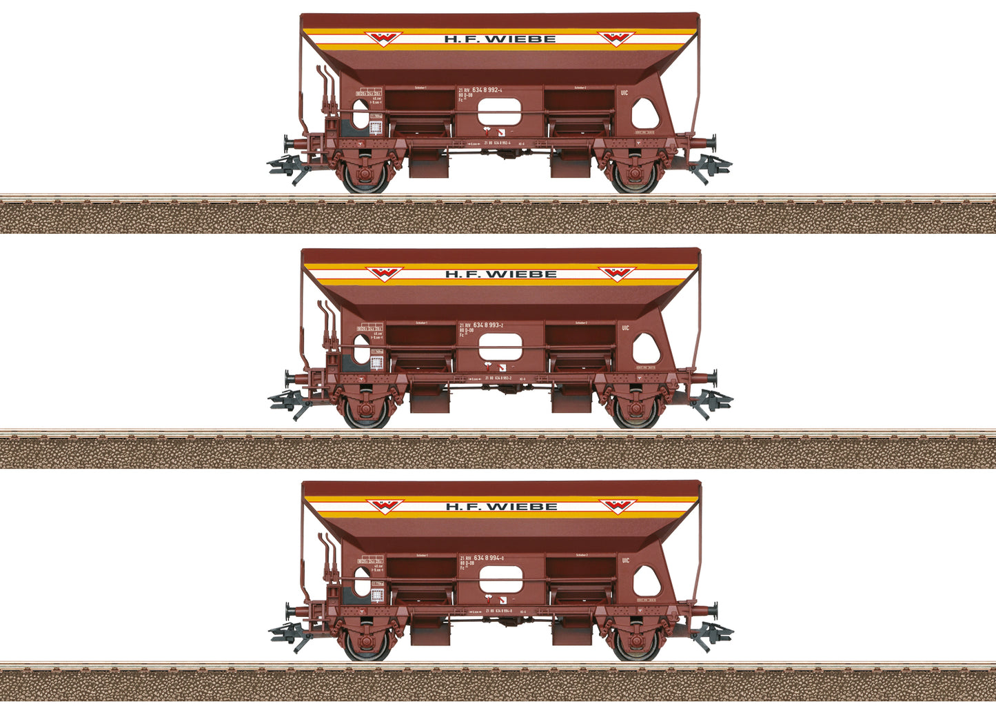Trix 24142 HO German Railroad Inc. Type Fc 090 Dump Car (Set of 3)
