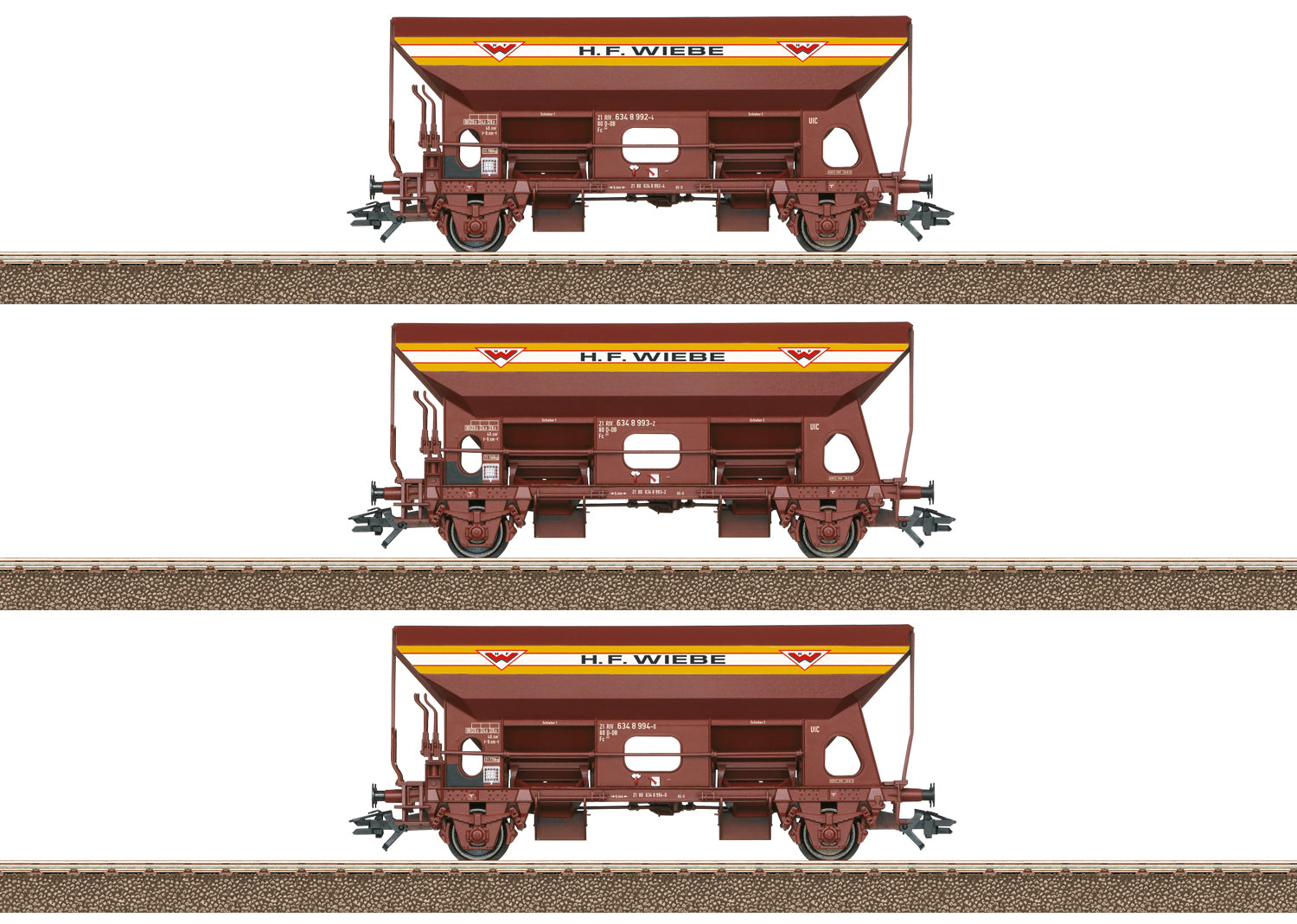Trix 24142 HO German Railroad Inc. Type Fc 090 Dump Car (Set of 3)