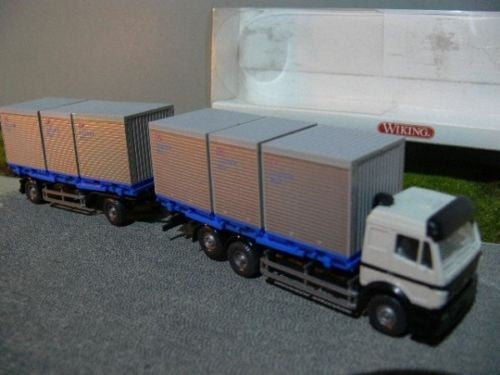 Wiking 5740236 HO Scale Mercedes Benz Tractor w/DB Logistik Box Trailers