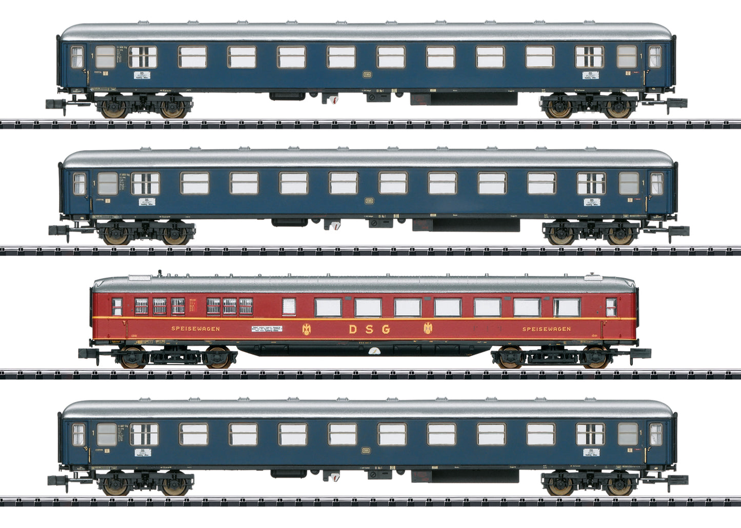 Trix 15132 N DB "MERKUR" Express Train Passenger Car Set (Set of 4)