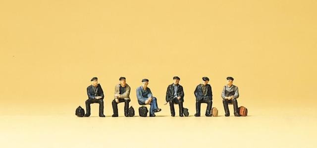Preiser 79125 N Seated Industry Workers Figures (Set of 6)