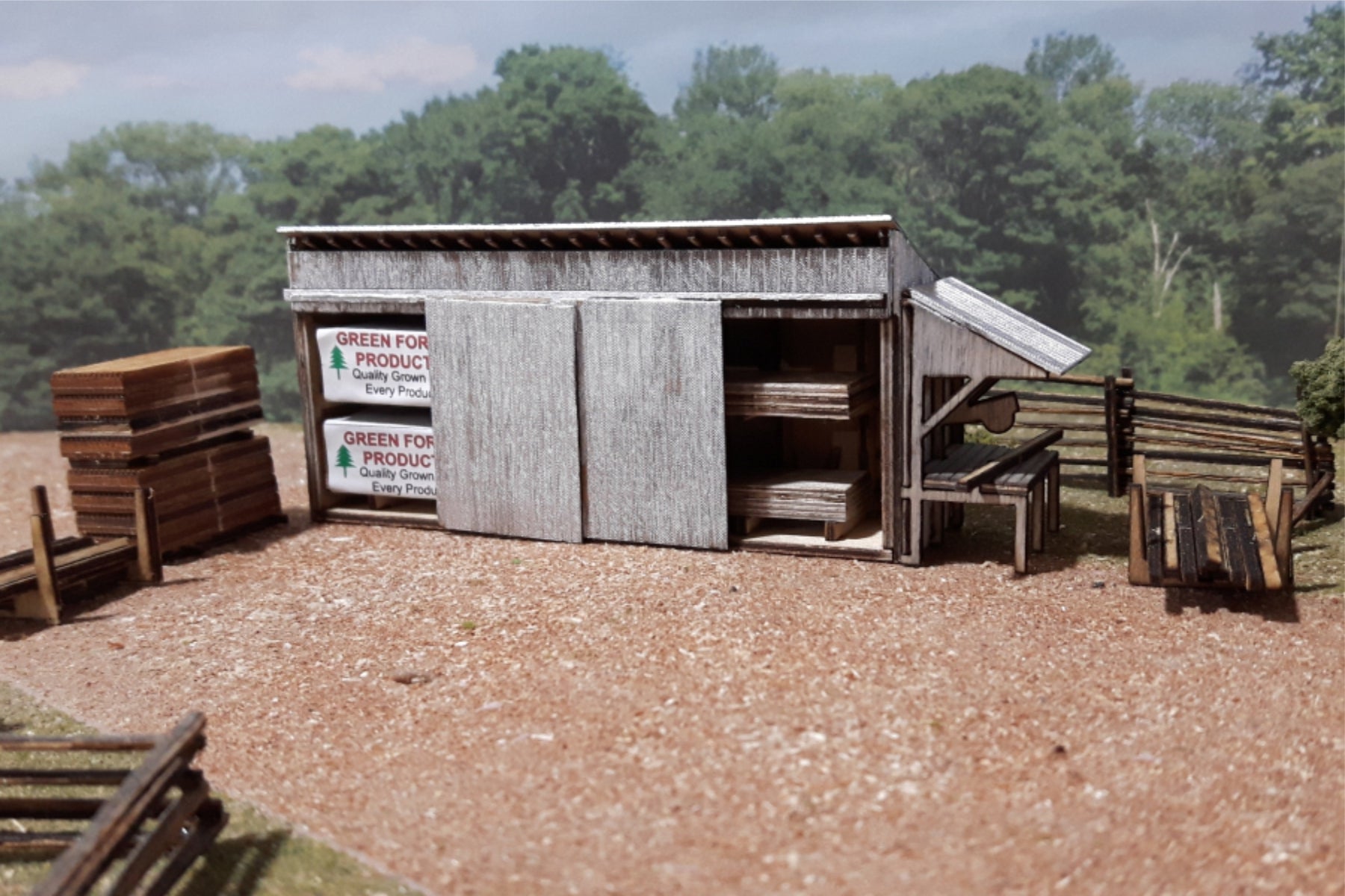 Osborn Model Kits 3118 N Lumber Shed with Cutting Station
