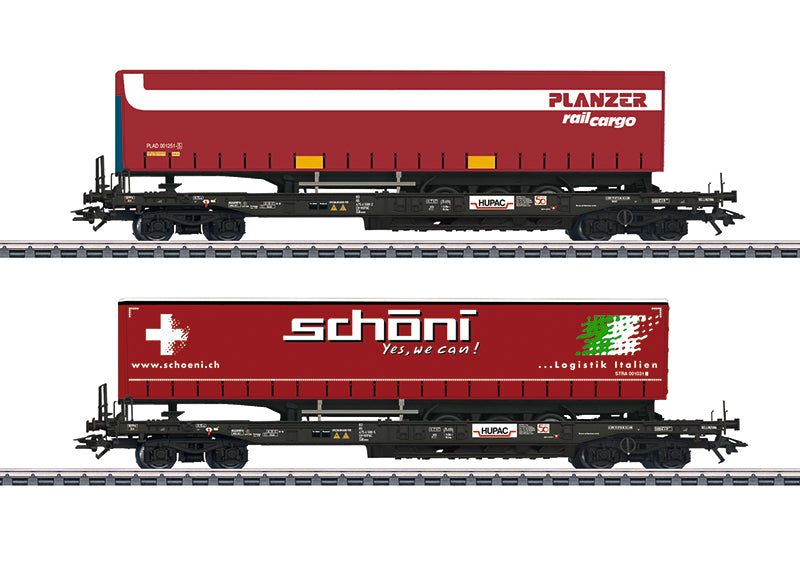Marklin 47115 HO Planzer Schoeni Deep Well Flat Car Set