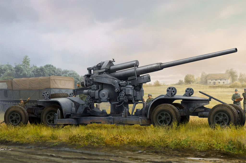 Hobby Boss Models 84545 1:35 German 12.8cm Flak 40 Cannon Plastic Model Kit