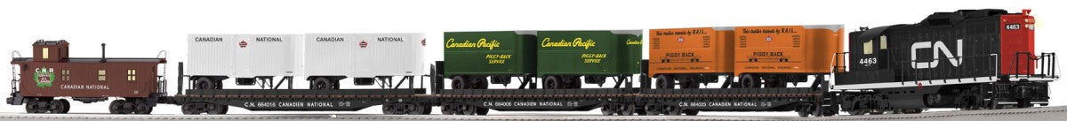 Lionel 6-11181 O Gauge Canadian National GP-9 Piggyback Diesel Freight Train Set
