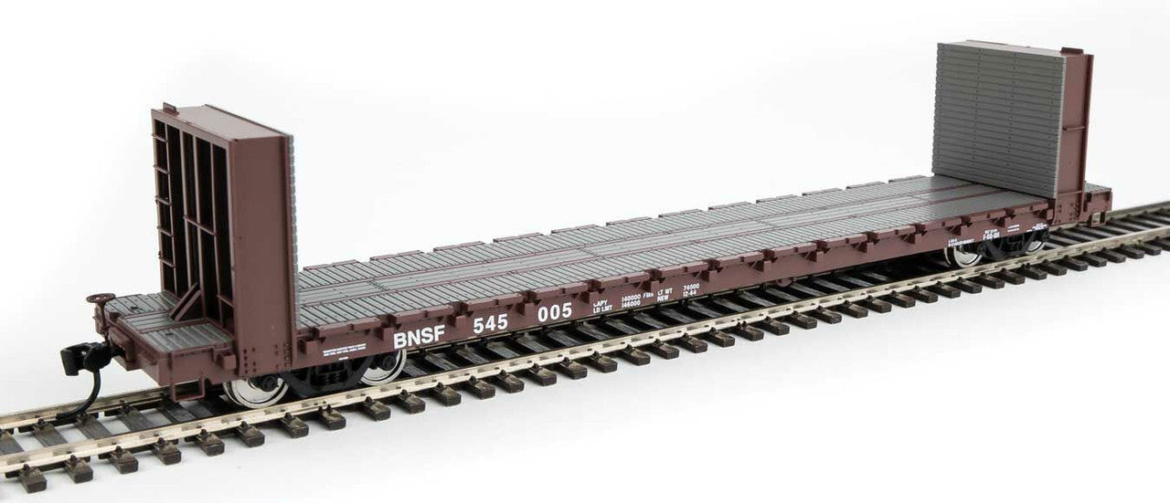 Walthers 910-5857 HO BNSF RTR 60' Pullman-Standard Bulkhead Flatcar #545005