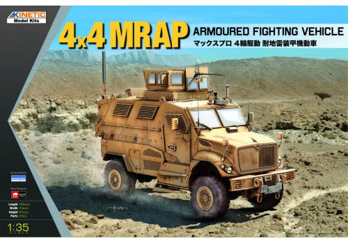 Kinetic61011 1:35 4X4 MRAP 4X4 Armoured Fighting Military Vehicle Model Kit