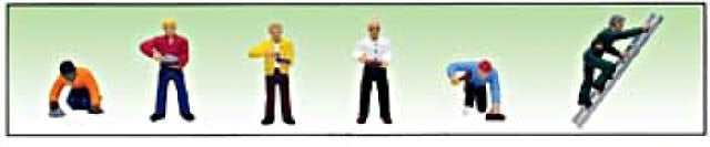 Model Power 6181 O and 0-27 Masons & Bricklayer Figures (Set of 6)
