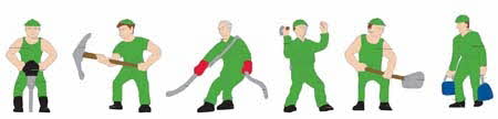 Model Power 6184 Set of 6 Country Road Worker Figures