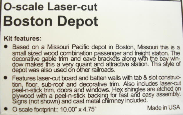 Scale University 646-1010K O Scale Laser Cut Boston Depot Building Kit