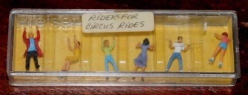 Preiser 660 HO Circus Amusement Park Riders Figures (Set of 6)