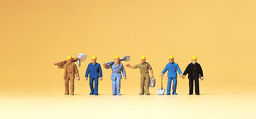 Preiser 79096 N Track Maintenance Workers Figures (Set of 6)