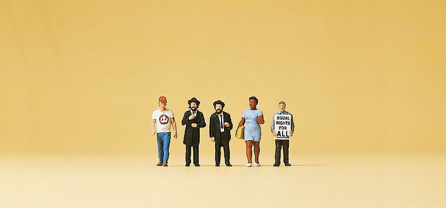 Preiser 79164 N Standing American City People Figures (Set of 5)