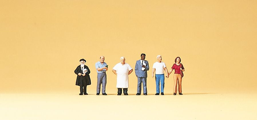 Preiser 79165 N Business People Standing & Couple Walking Figures (Set of 6)