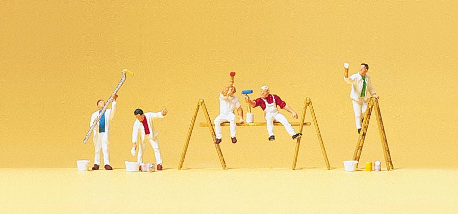Preiser 79177 N Painters Figures with Accessories (Set of 5)
