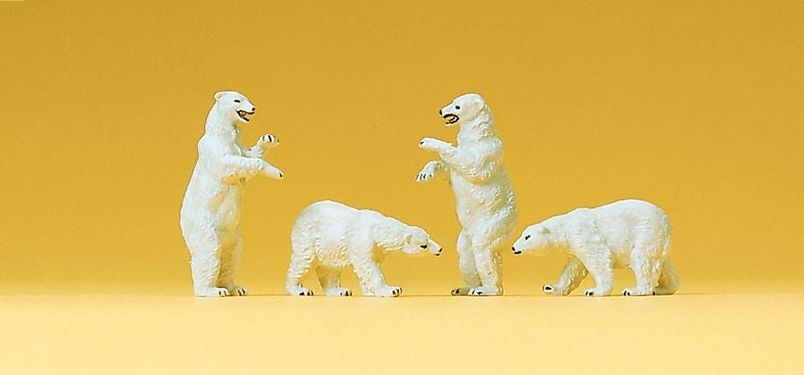 Preiser 79716 N Animals - Polar Bears Figures (Set of 4)
