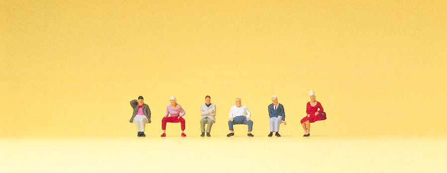 Preiser 88554 Z Seated Passengers #2 Figures (Set of 6)