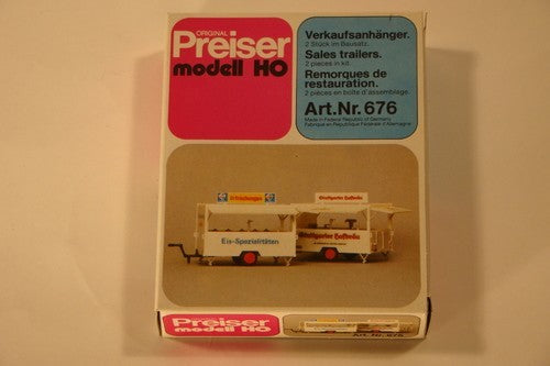 Preiser 676 HO Circus Food Sales Trailers Plastic Model Kit (Pack of 2)